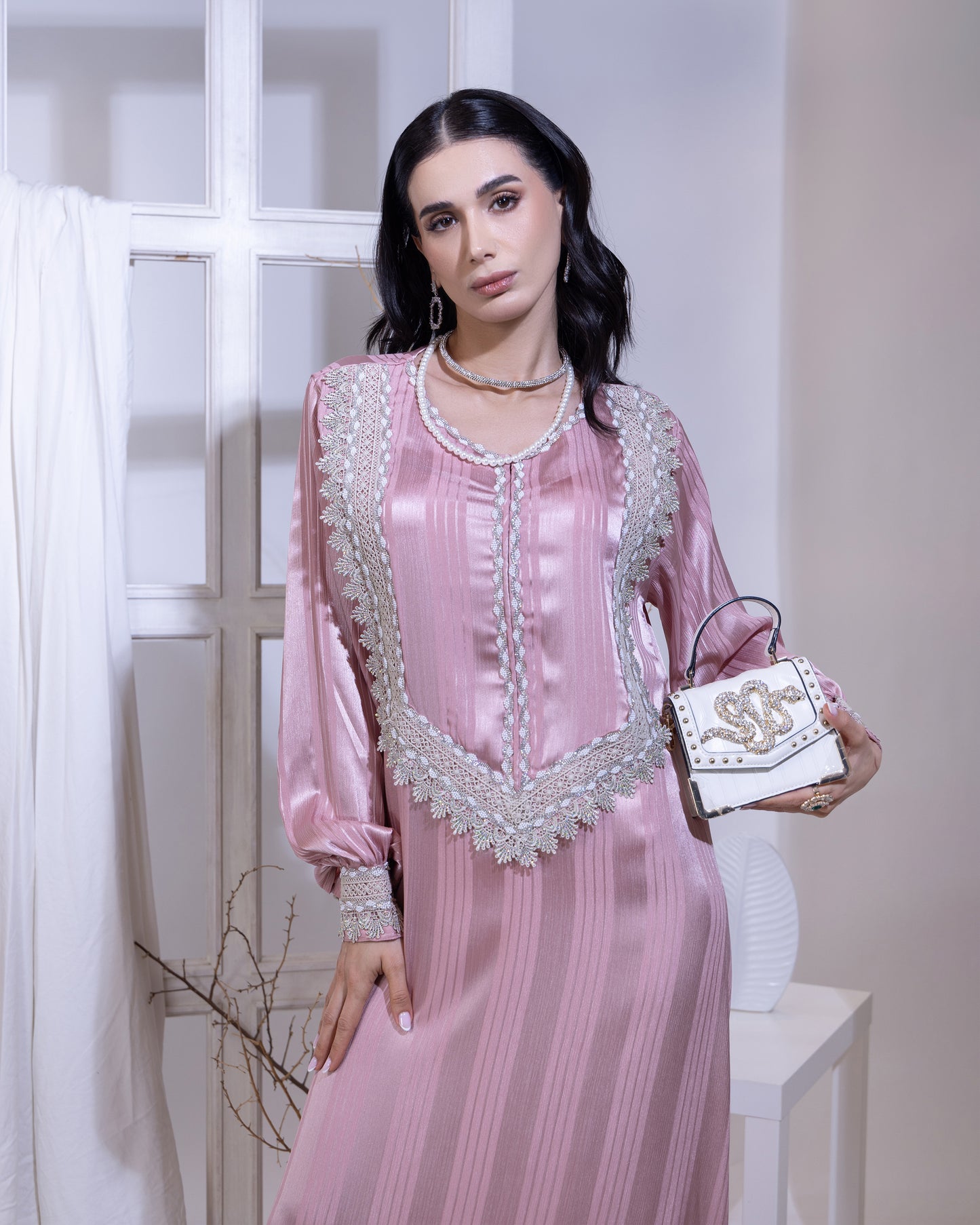 Blushed Radiance Jacquard Jilabiya