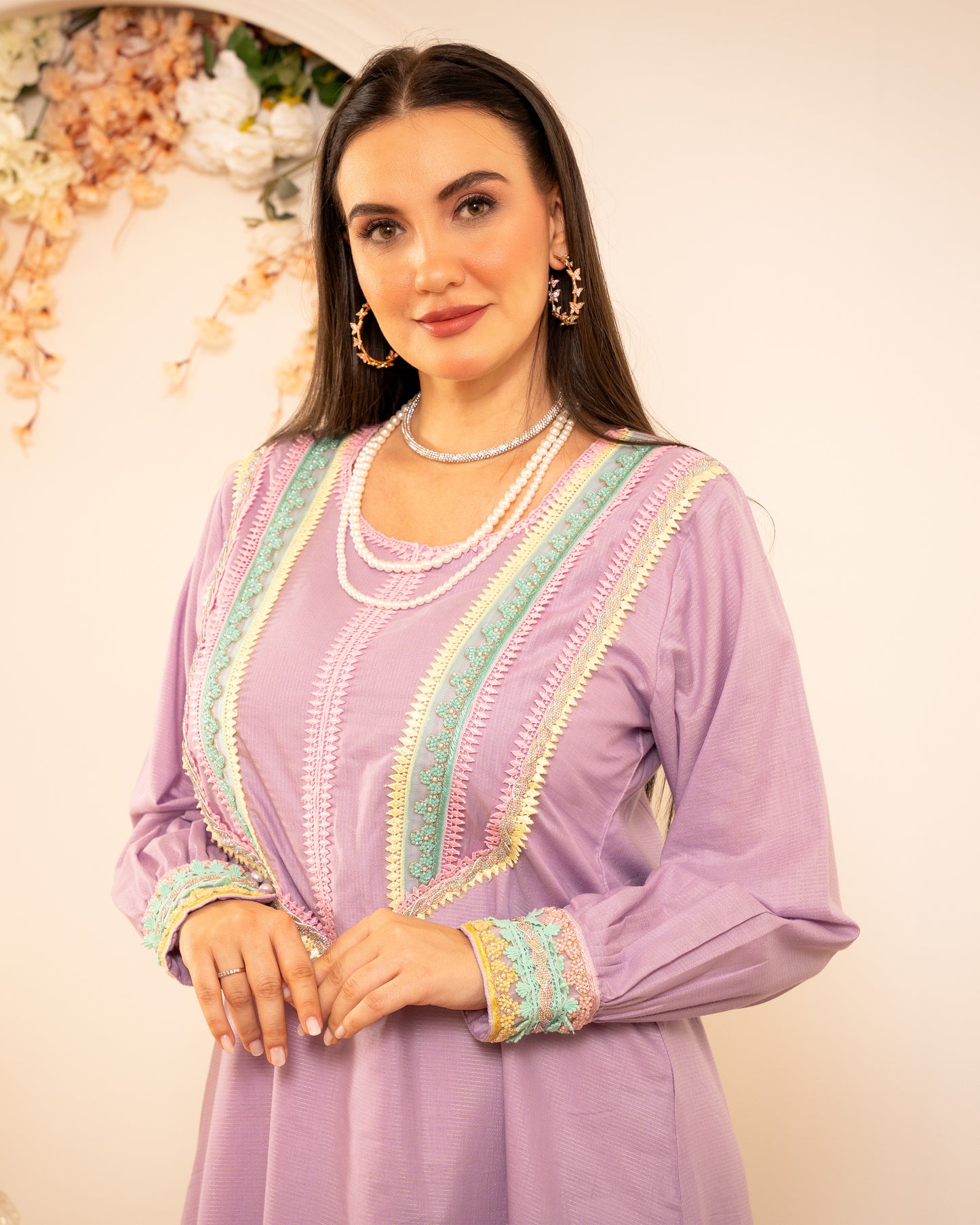 Lilac Charm Cotton Jalabiya
