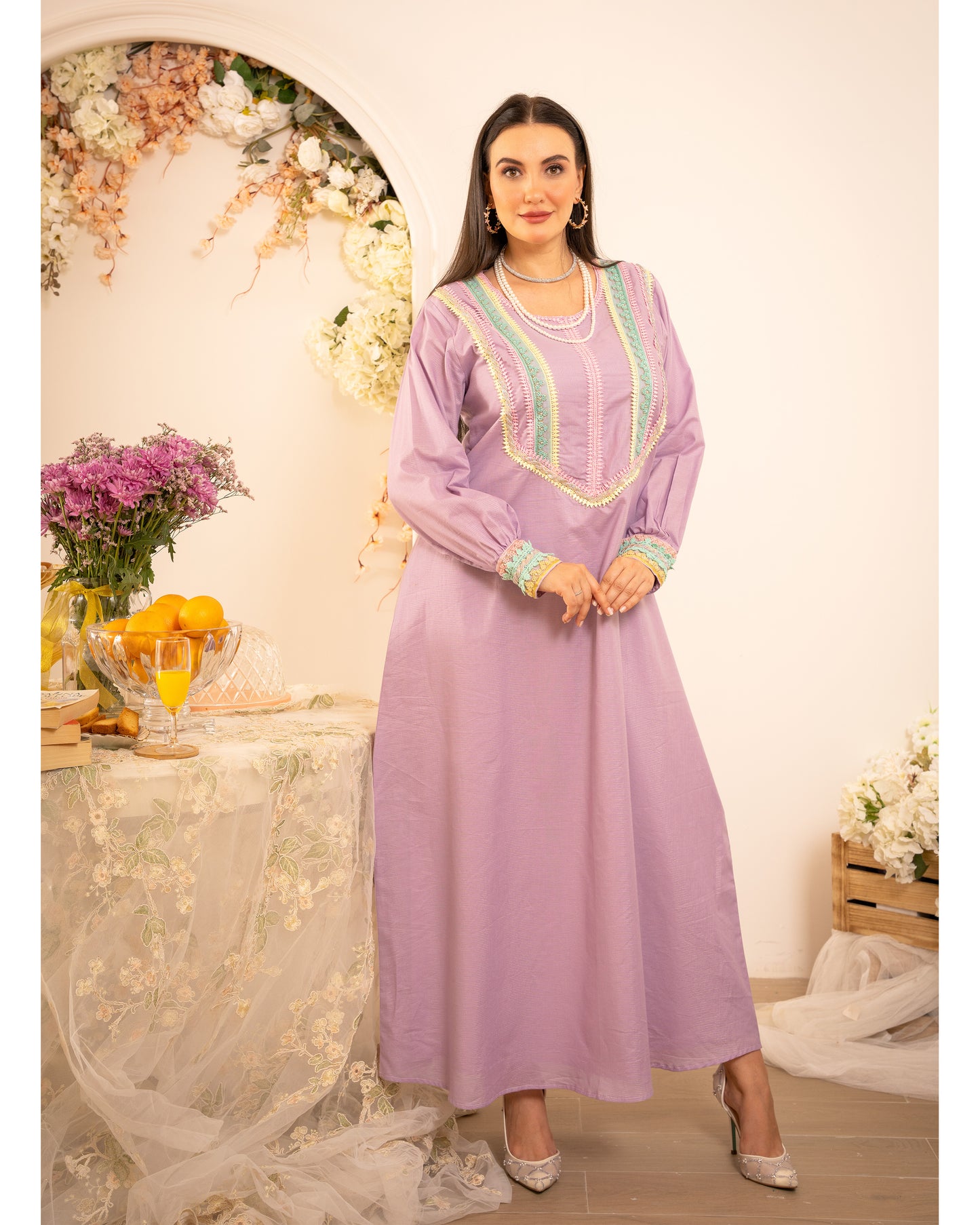 Lilac Charm Cotton Jalabiya