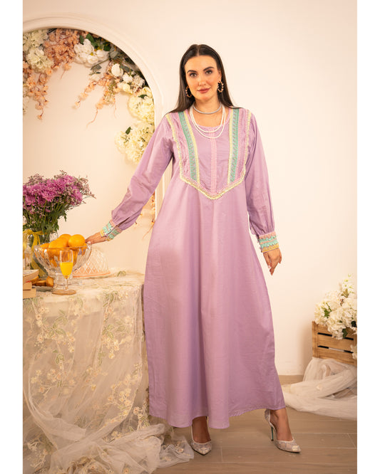 Lilac Charm Cotton Jalabiya