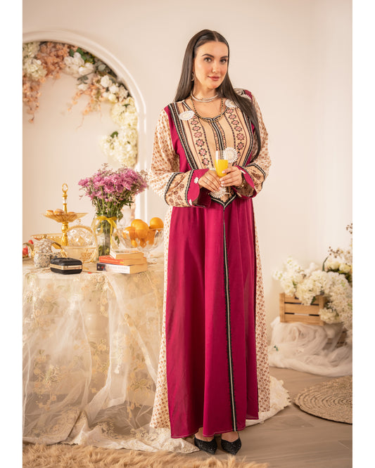 Rosette Charm Arabic Lawn Jalabiya